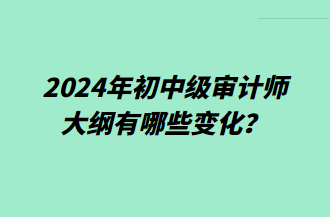 2024年初中级审计师大纲有哪些变化? 2024年初中级审计师大纲有哪些变化?