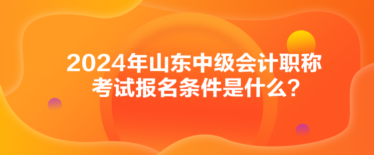 2024年山东中级会计职称考试报名条件是什么? 2024年山东中级会计职称考试报名条件是什么?