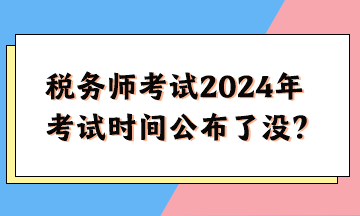 税务师考试2024年考试时间公布了没