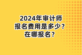 2024年审计师报名费用是多少?在哪报名? 2024年审计师报名费用是多少?在哪报名?