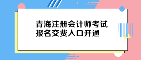 2024年青海省注会报名交费入口已开通！切勿错过！