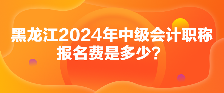 黑龙江2024年中级会计职称报名费是多少？