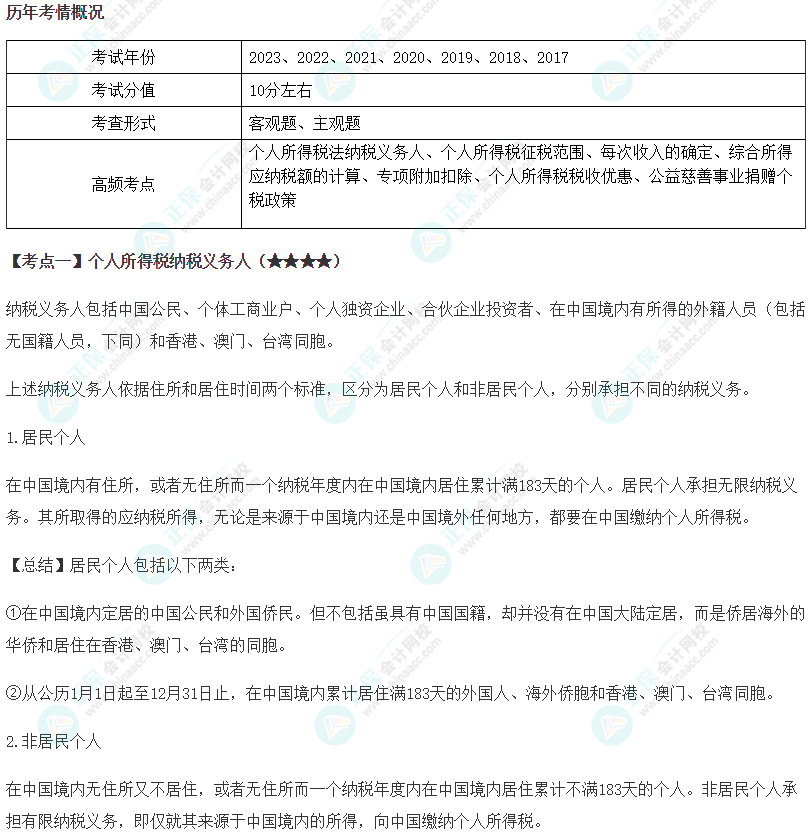 2024年注会《税法》第5章高频考点1