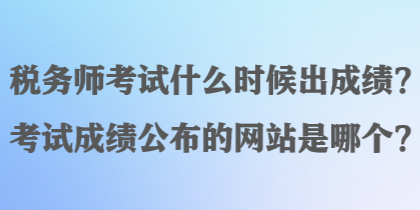 税务师考试什么时候出成绩?考试成绩公布的网站是哪个? 税务师考试什么时候出成绩?考试成绩公布的网站是哪个?