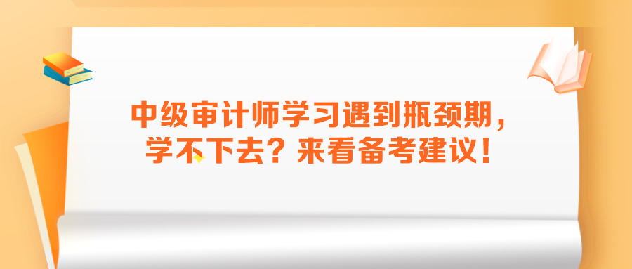 中级审计师学习遇到瓶颈期,学不下去?来看备考建议! 中级审计师学习遇到瓶颈期,学不下去?来看备考建议!