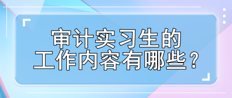 审计实习生工作内容有哪些? 审计实习生工作内容有哪些?