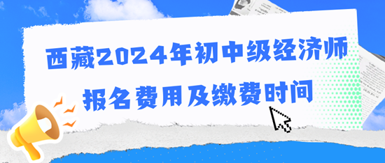 西藏2024年初中级经济师报名费用及缴费时间 西藏2024年初中级经济师报名费用及缴费时间