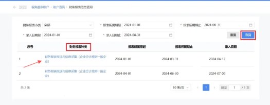 查询财务报表信息 查询财务报表信息