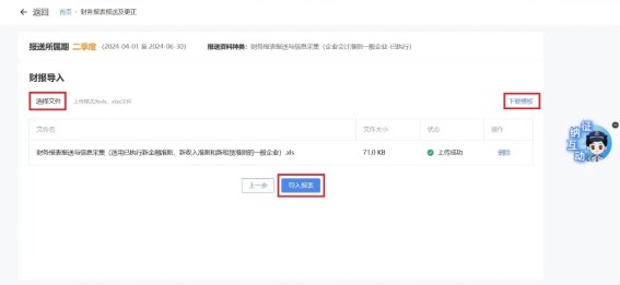 申报以及更正财务报表信息 申报以及更正财务报表信息