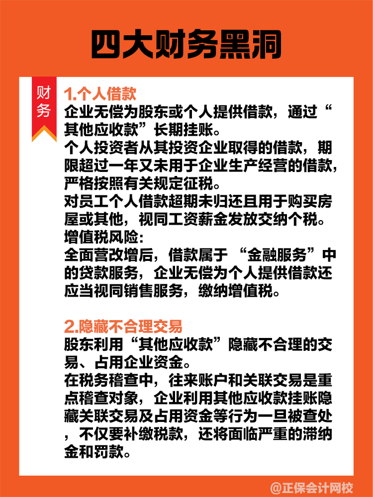 “其他应收款”背后的四大财务黑洞! “其他应收款”背后的四大财务黑洞!