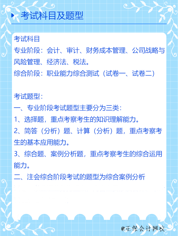 科目及题型