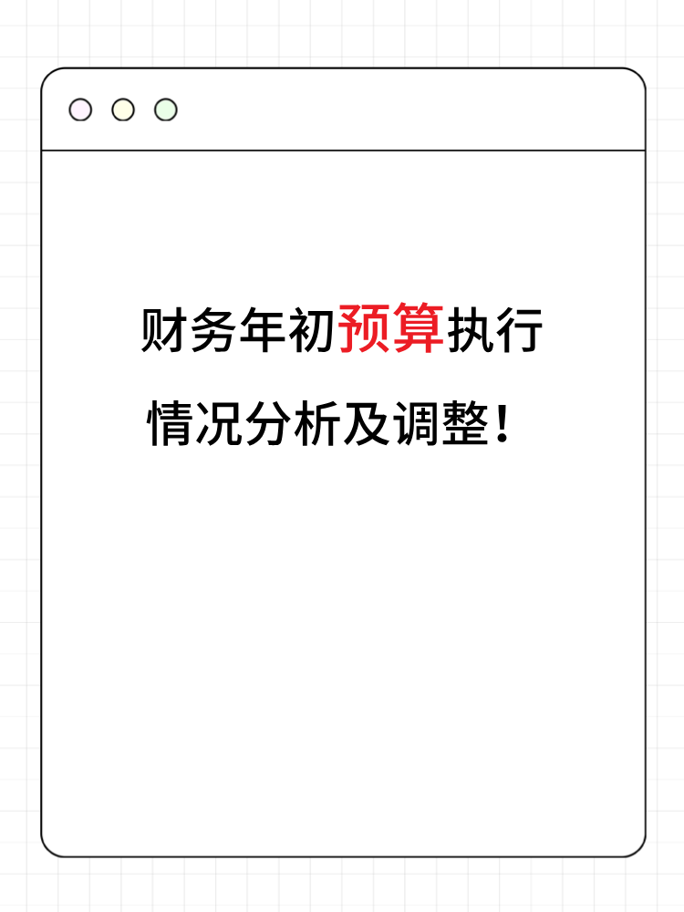财务年初预算执行情况分析及调整! 财务年初预算执行情况分析及调整!