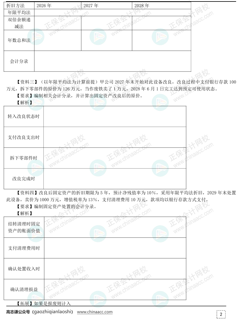 【题目下载】2025年《初级会计实务》母仪天下第一季-非现金资产专题（2）