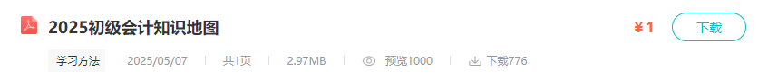 2025初级会计必看知识地图 50个必看考点+拿下证书未来规划