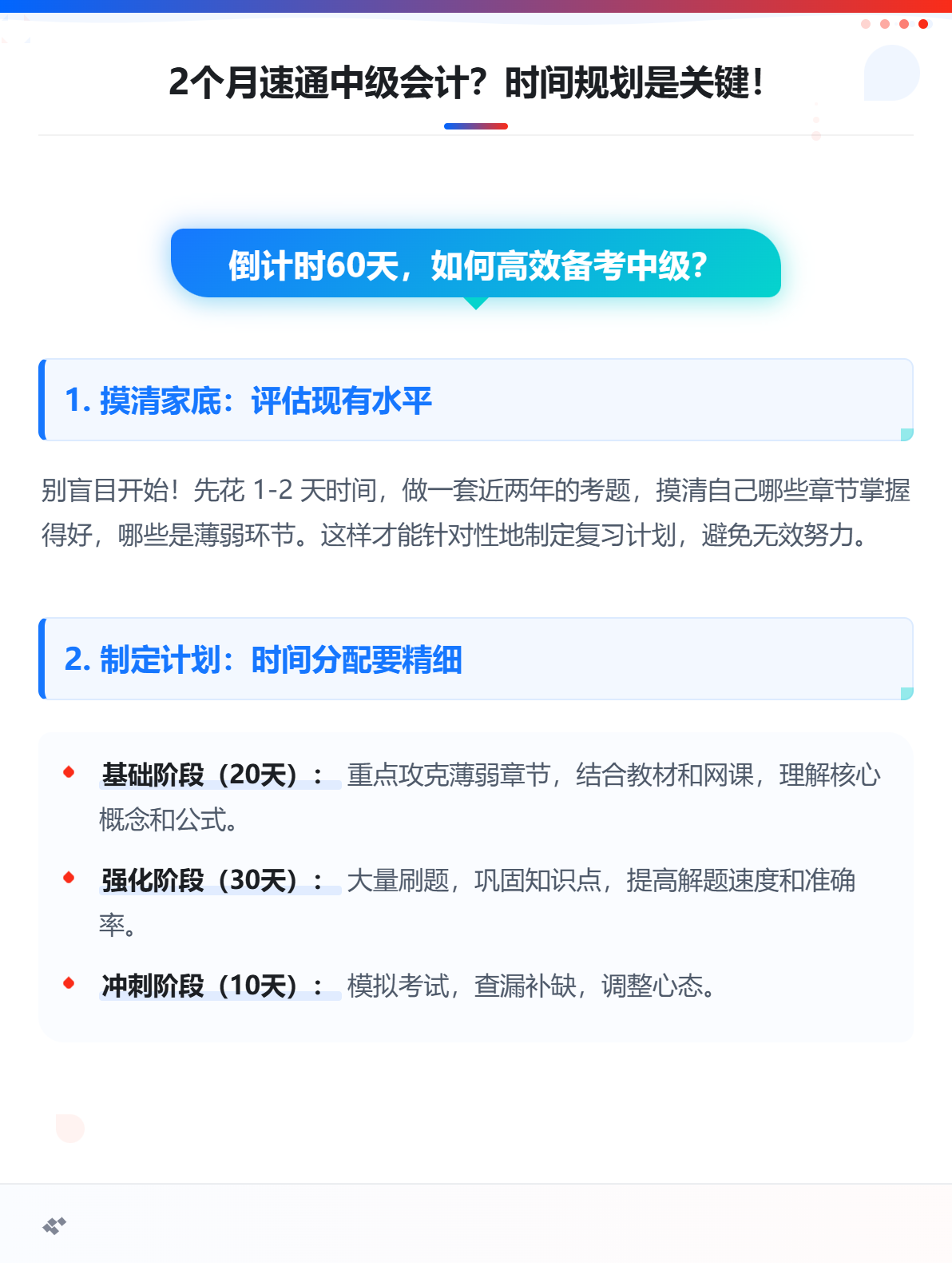 2个月速通中级会计？时间规划是关键！