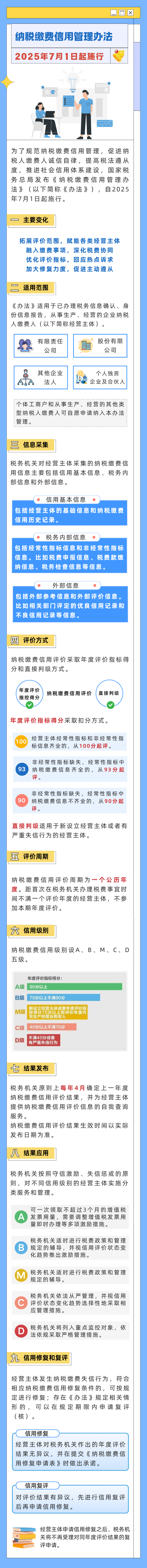 《纳税缴费信用管理办法》政策要点全梳理