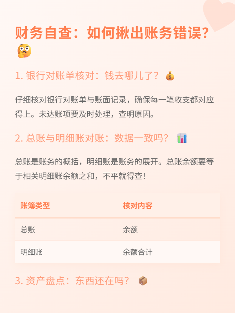 财务自查：如何揪出账务错误？
