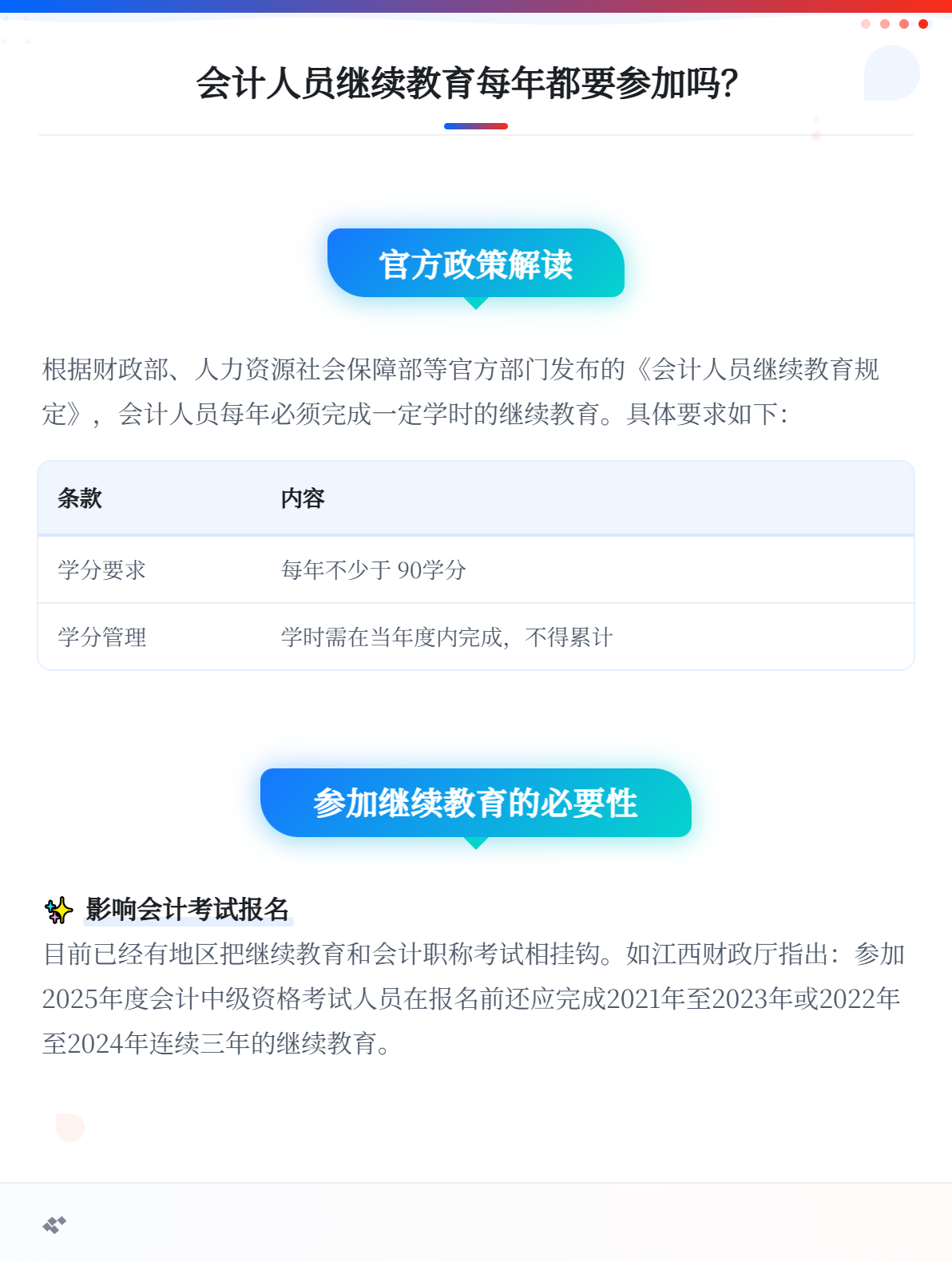 会计人员继续教育每年都要参加吗？1