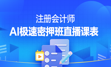 注册会计师AI极速密押班直播课表