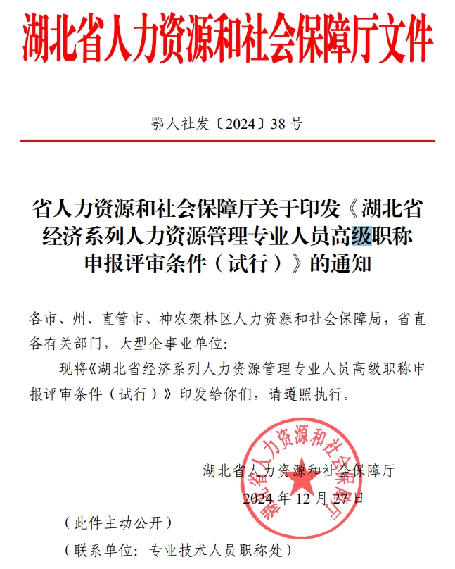 湖北高经人力评审条件1