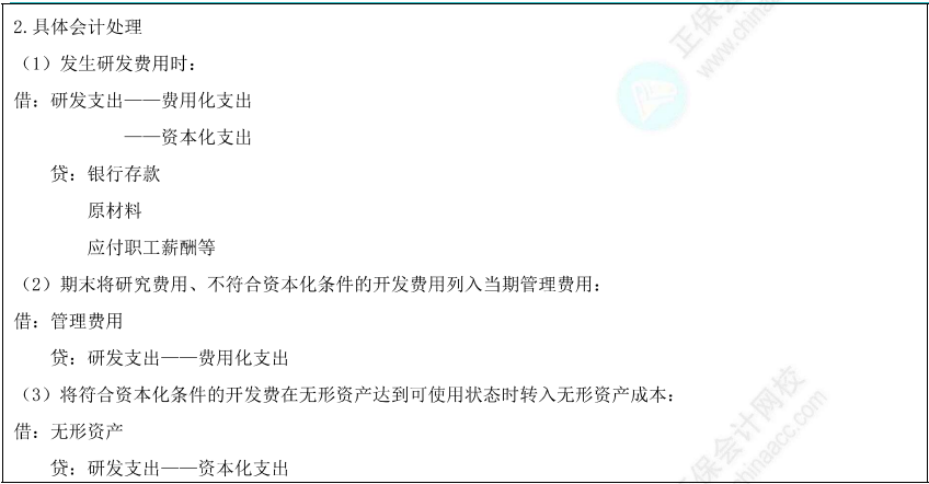 内部研发费用的处理1