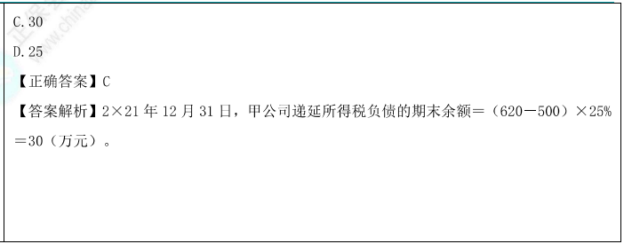 递延所得税的确认和计量题目1