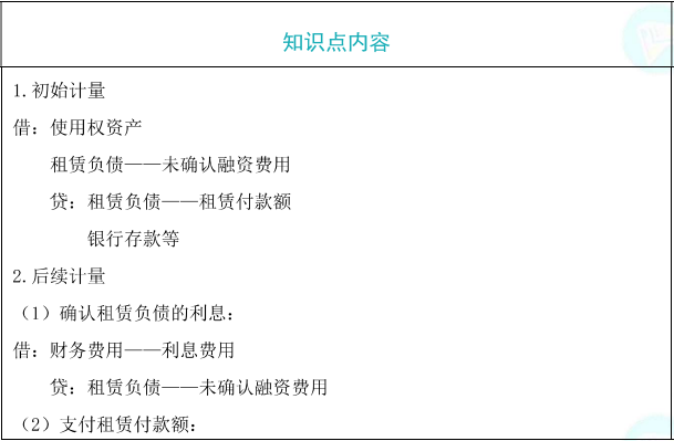 承租人的会计处理