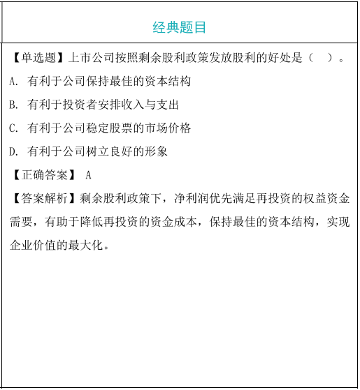 股利政策题目
