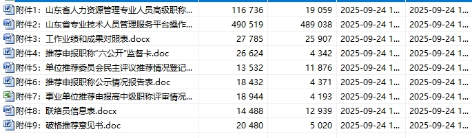 人力专业职称评审材料
