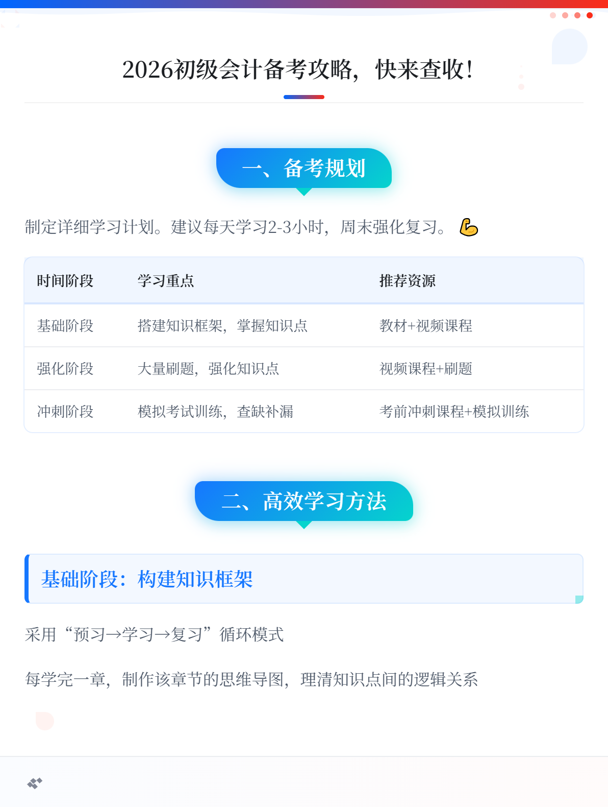 2026年初级会计备考：如何才能更高效？1