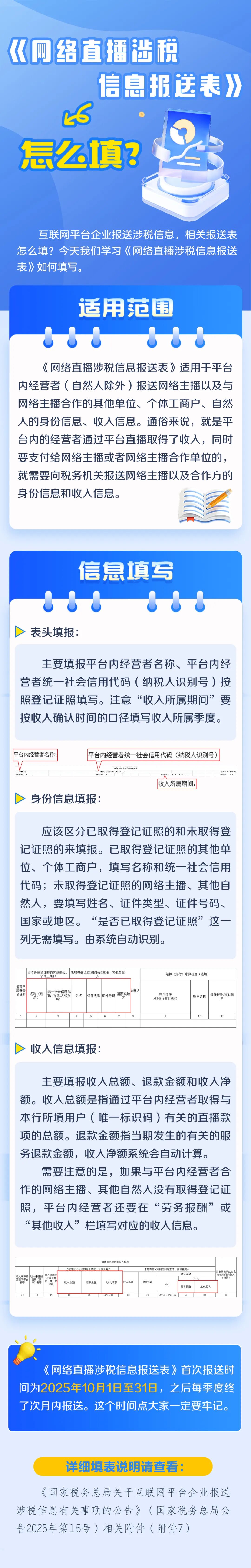 《网络直播涉税信息报送表》怎么填？