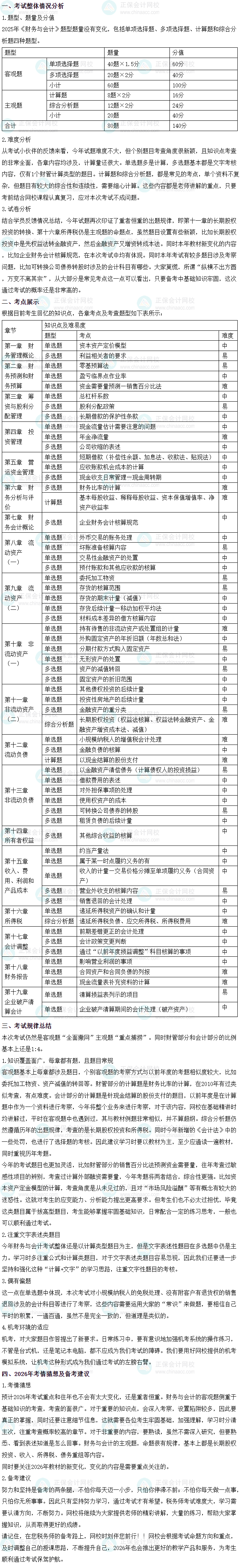 2025年税务师《财务与会计》考情分析及2026年考情预测 2025年税务师《财务与会计》考情分析及2026年考情预测