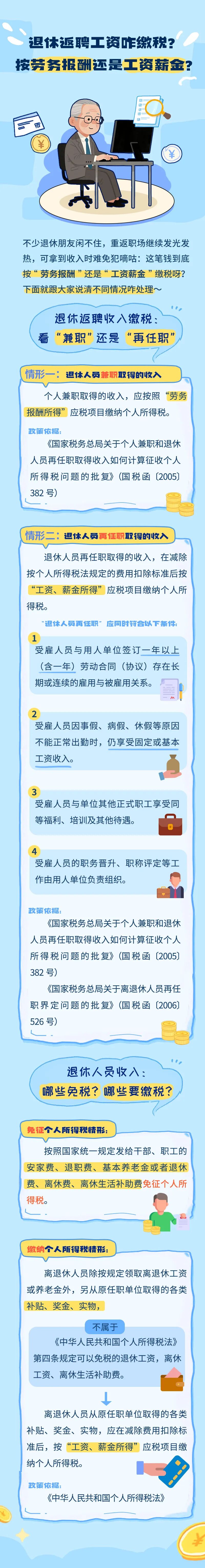 退休返聘工资咋缴税？