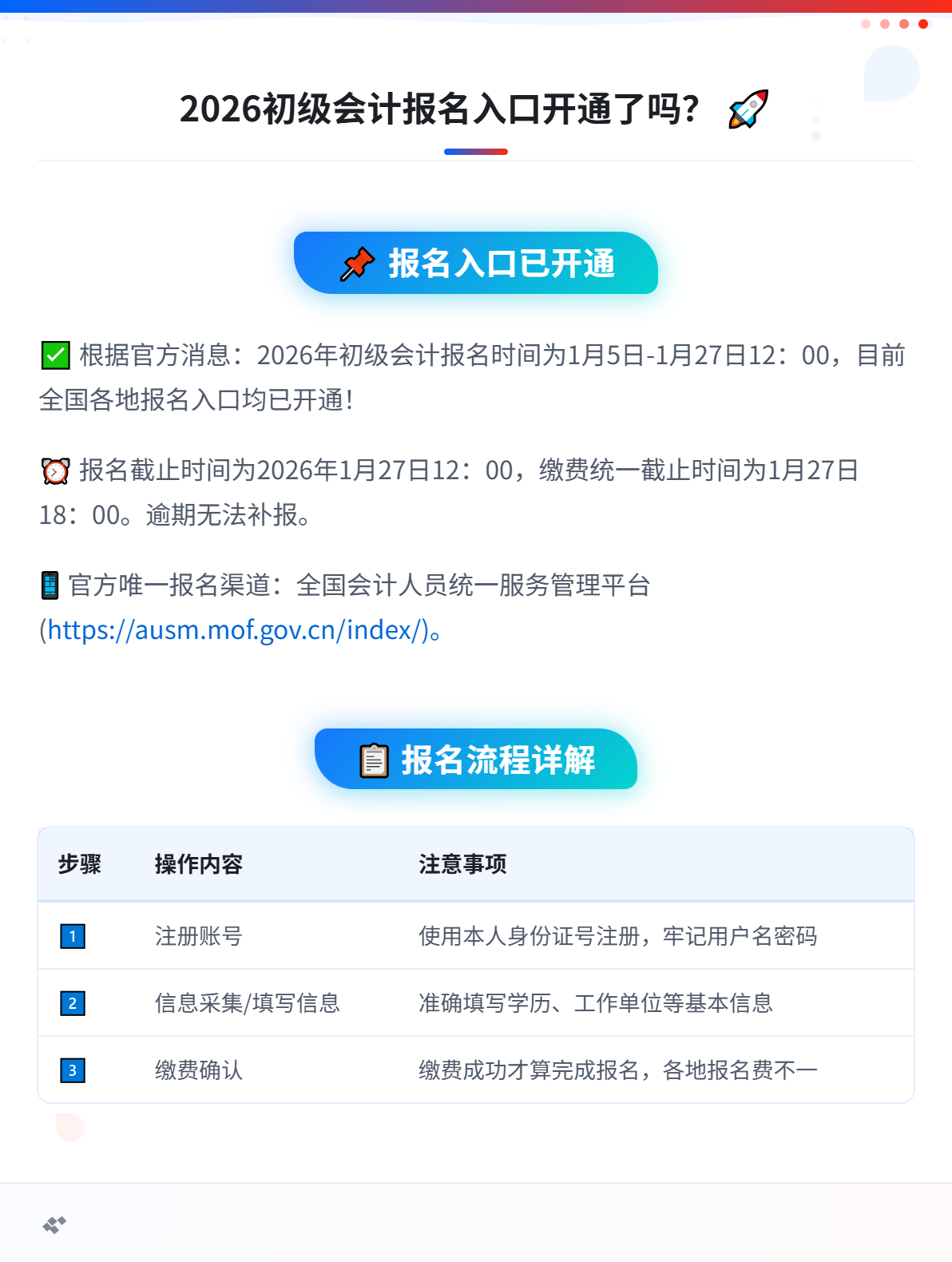 2026年初级会计考试报名入口开通了吗？1