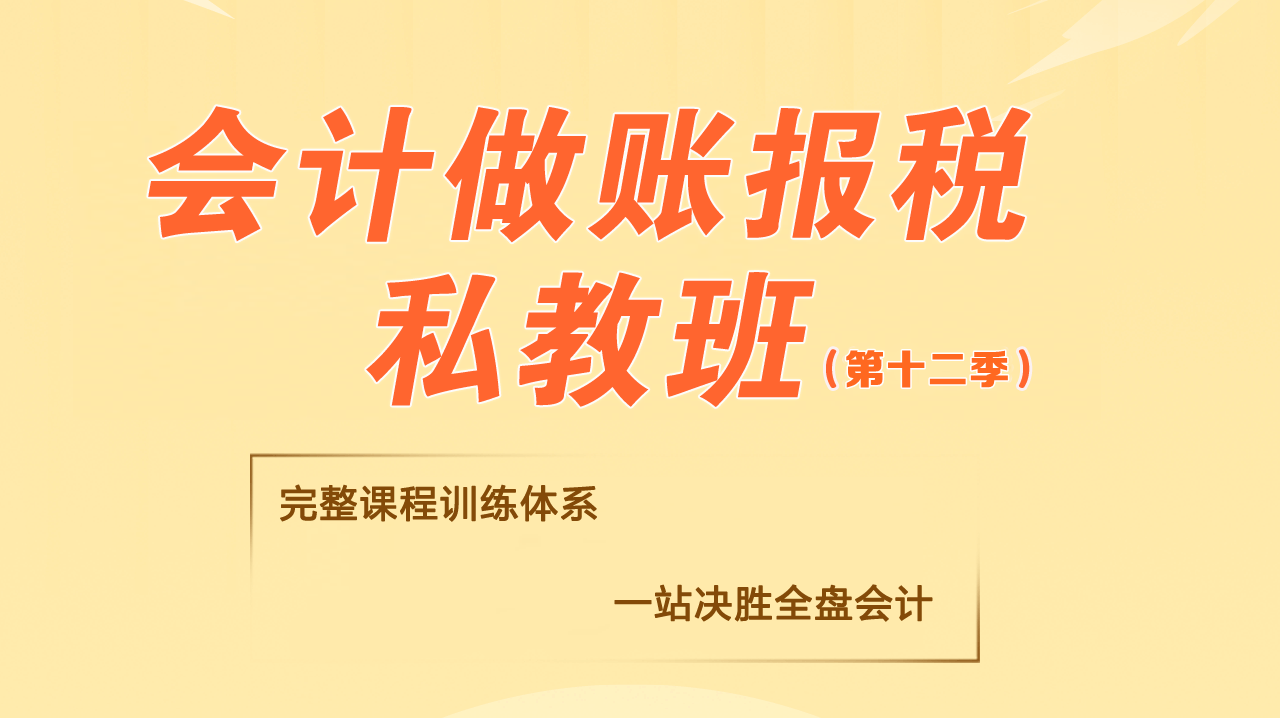做账报税私教班第十二季
