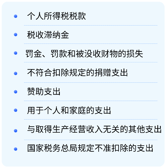 哪些支出不能扣除