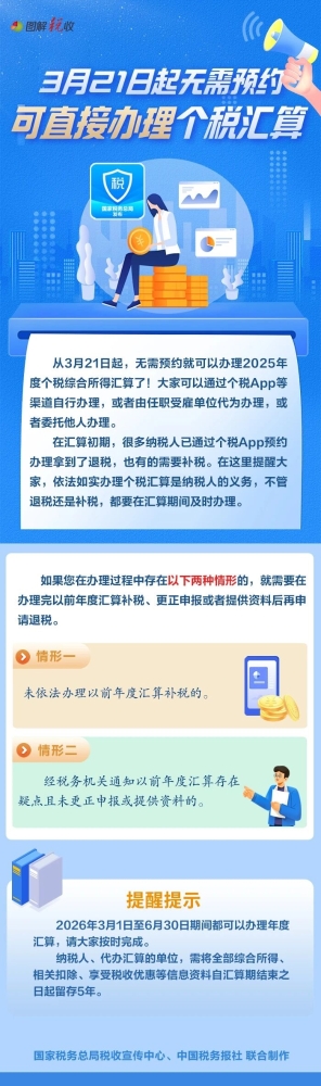 3月21日起无需预约！可直接办理个税汇算