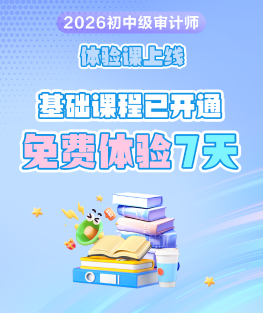0元领！2026审计师高效实验班基础新课已开通 免费试学7天~