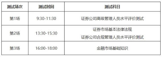 5月证券专业测试时间