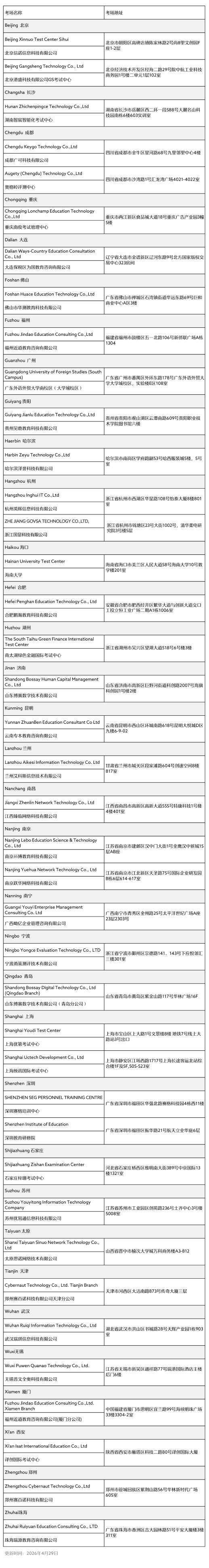 cfa5月考试中文考场
