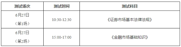 6月证券考试时间3