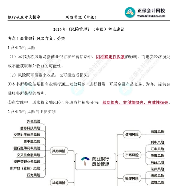 26年中级银行考点3