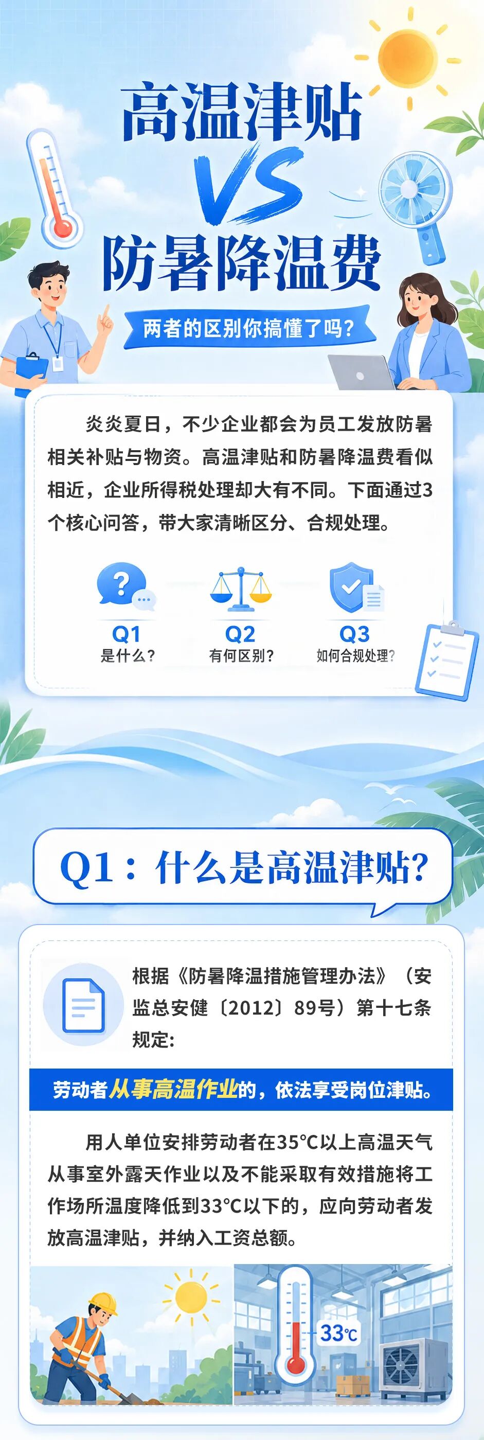 高温津贴VS防暑降温费