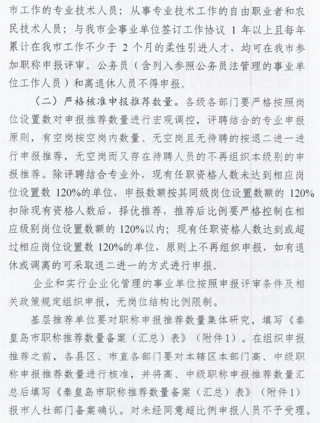 秦皇岛关于做好2026年全市职称申报评审工作的通知2