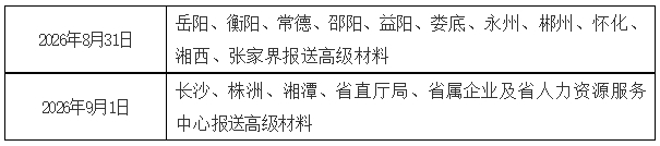 高级职称申报材料接收工作日程安排