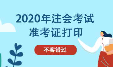 天津2020年注会准考证什么时候打印？