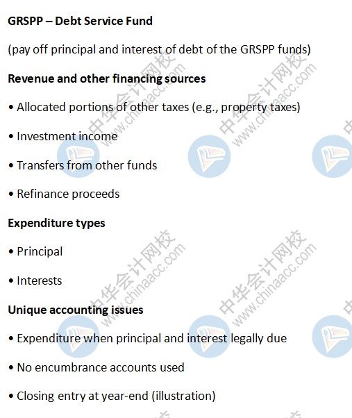 AICPA知识点：GRSPP – Debt Service Fund
