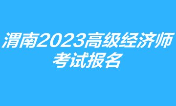 渭南市2023高级经济师考试报名