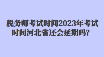税务师考试时间2023年考试时间河北省还会延期吗？