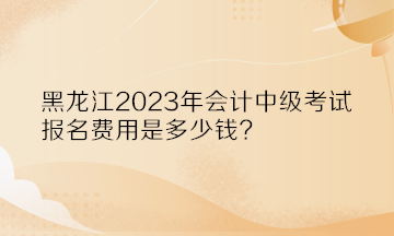 黑龙江2023年会计中级考试报名费用是多少钱？